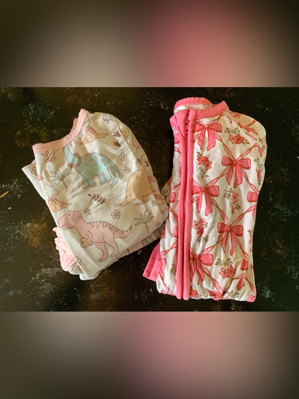 Caden Lane Pink Bow & Floral Zip Pajama Sleep Sack
